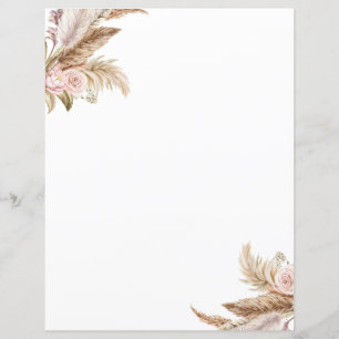 Lámina Papel de estacionamiento floral de Pampas Boho
