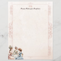 Papel de estacionamiento monogramado de té victori