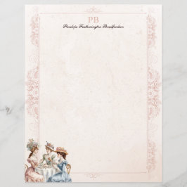 Lámina Papel de estacionamiento monogramado de té victori