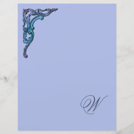 Lámina Papel de estantería de monograma romántico pastel