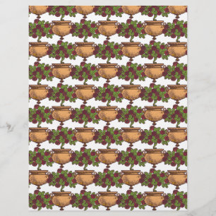 Lámina Papel de flores de estilo Art Nouveau rosebush