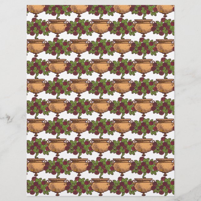 Lámina Papel de flores de estilo Art Nouveau rosebush (Anverso)