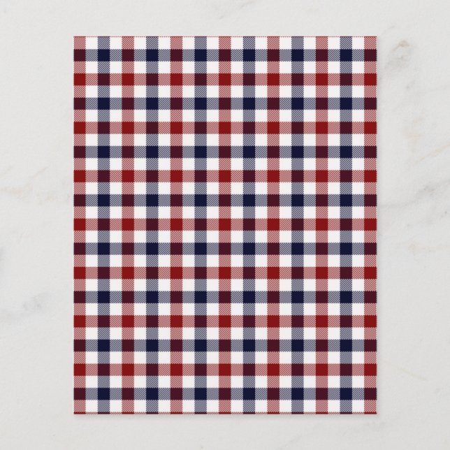 Lámina Papel de fondo de cuadros rojos blancos y azules (Anverso)