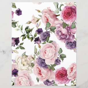 Lámina Papel de fondo de escritorio floral de época Artes