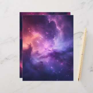 Lámina Papel de fondo de galaxia rosa y púrpura