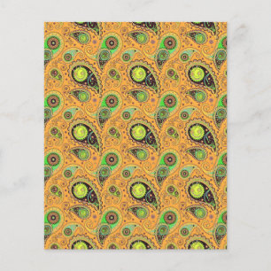 Lámina Papel de fondo de paisley naranja para scrapbook