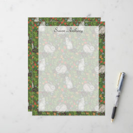 Lámina Papel de jardín de conejo blanco victoriano