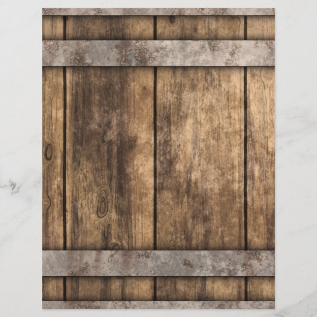 Lámina Papel de la artesanía de las placas de madera rust (Anverso)