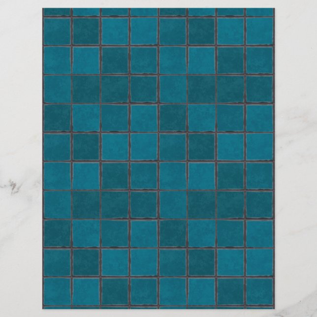 Lámina Papel de la artesanía de mosaicos Verde azulados d (Anverso)