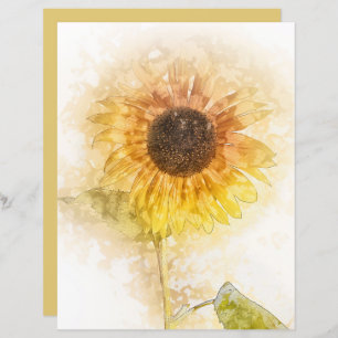 Lámina Papel de la artesanía del Sunflower Watercolor