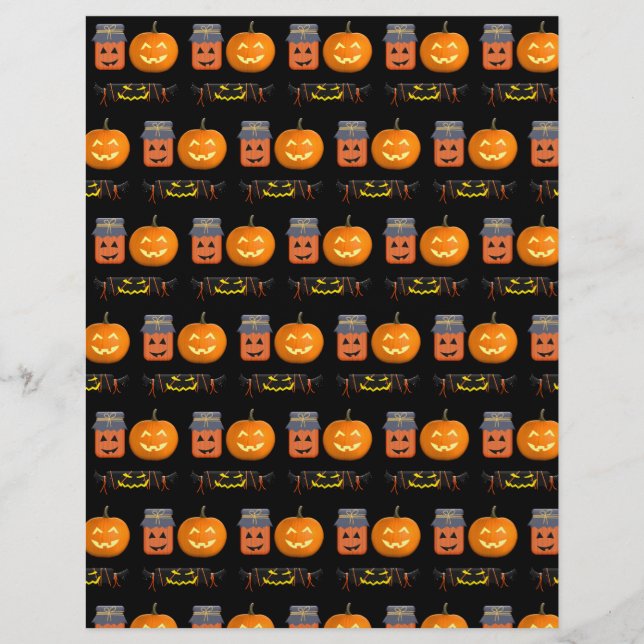 Lámina Papel de la canilla de calabaza de Halloween (Anverso)