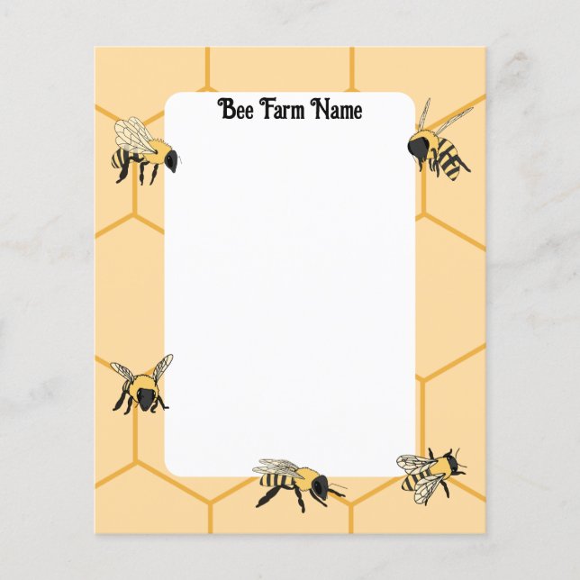 Lámina Papel de la granja abeja de abejas (Anverso)