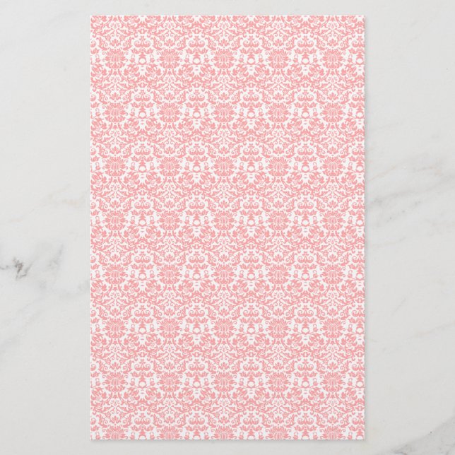 Lámina Papel de la grúa de Damasco rosa y blanco (Anverso)