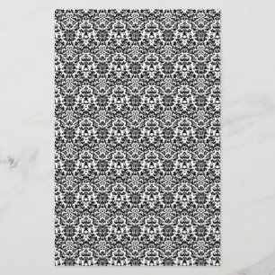 Lámina Papel de la naves de damasco en blanco y negro