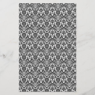 Lámina Papel de la naves de damasco en blanco y negro