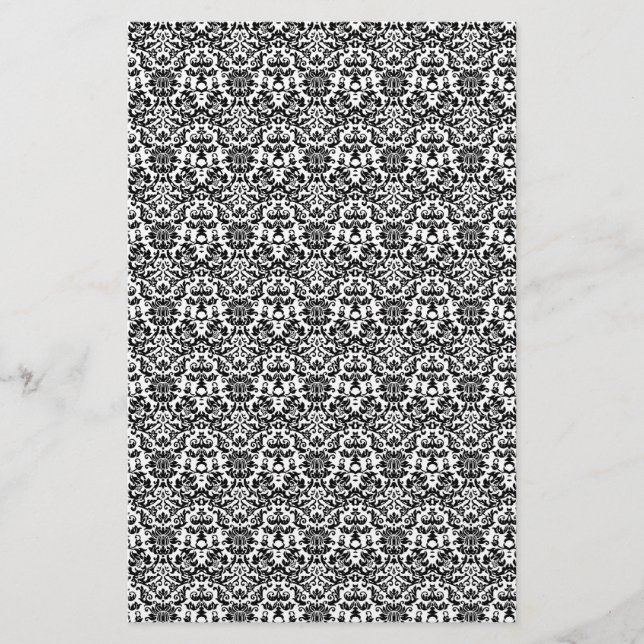 Lámina Papel de la naves de damasco en blanco y negro (Anverso)