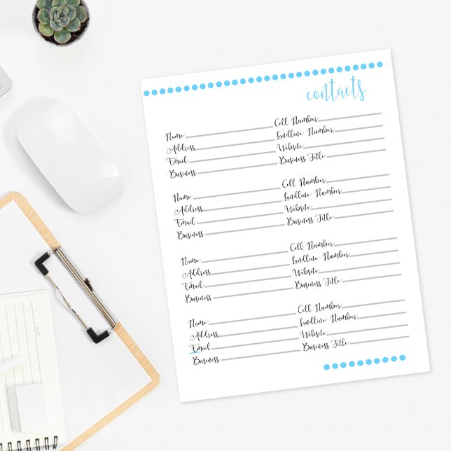 Lámina Papel de la papelería de la libreta de contactos | (Subido por el creador)