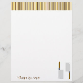 Lámina Papel de la receta de Kitchen Stripes Brown