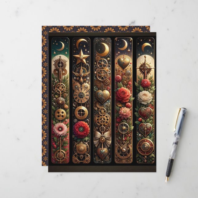 Lámina Papel de la revista Celestial Steampunk Valentines (Anverso/Reverso In Situ)