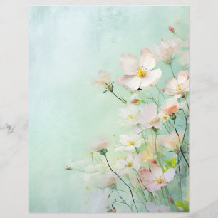 Lámina Papel de la Scrapbooking de Floral Pastel