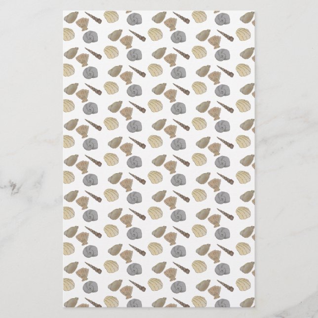 Lámina Papel de la Scrapbooking en las cáscaras costeras  (Anverso)