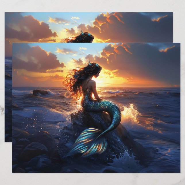 Lámina Papel de la sirena de sol (Anverso / Reverso)