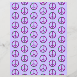 Lámina Papel de lavanda con hondas verdes moradas