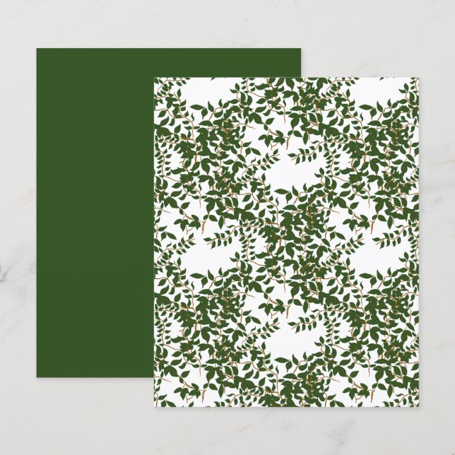Lámina Papel de libro blanco de cartón verde oscuro de ja (Anverso / Reverso)
