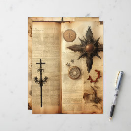 Lámina Papel de libro de cricket de la época cristiana de