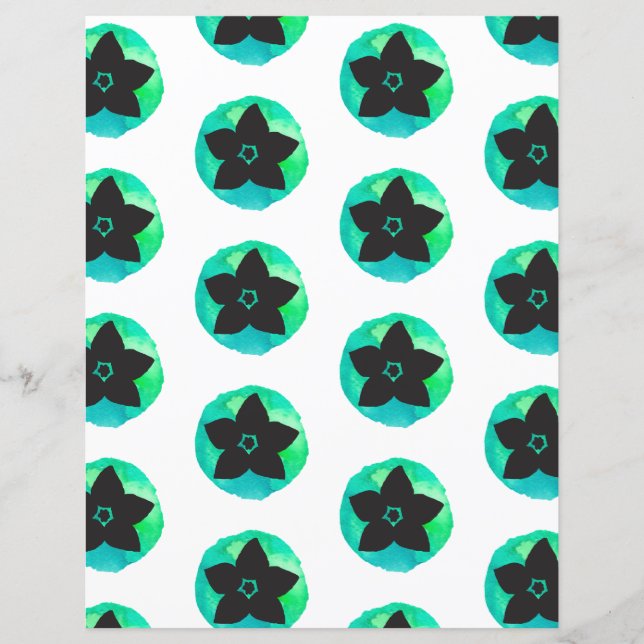 Lámina Papel de libro de cromatografía de flores azul ver (Anverso)