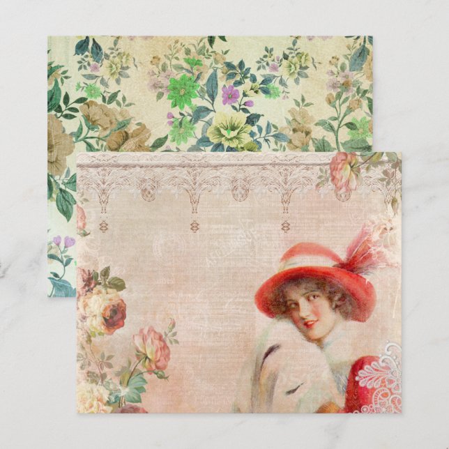 Lámina Papel de libro de cuadernillo de la virgen dama de (Anverso / Reverso)