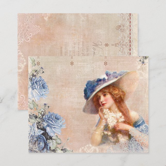 Lámina Papel de libro de cuadernillo de la virgen dama de (Anverso / Reverso)