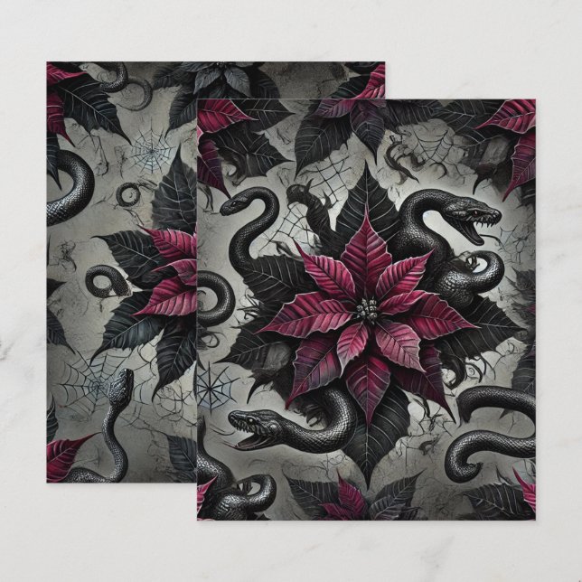 Lámina Papel de libro de cuadernillos de poinsettia venen (Anverso / Reverso)