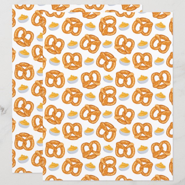 Lámina Papel de libro de cuchara de queso y pretzels (Anverso / Reverso)