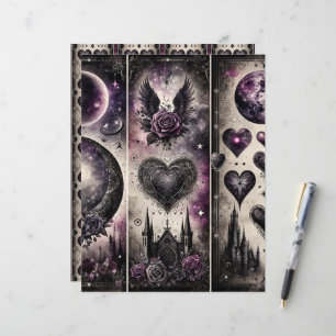 Lámina Papel de libro de estribillo gótico Celestial Vale