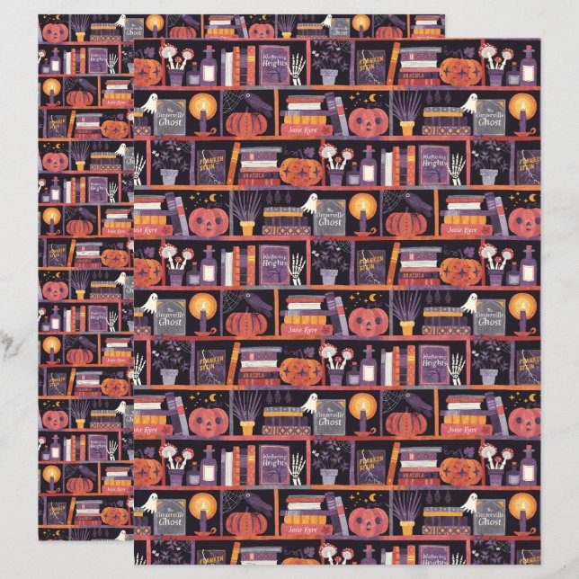 Lámina Papel de libro de halloween (Anverso / Reverso)