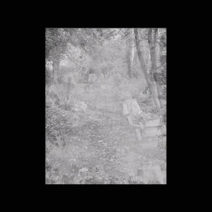 Lámina Papel de libro de halloween Graveyard