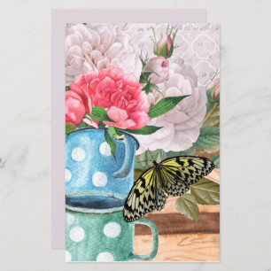 Lámina Papel de libro de recortes de color de agua vintag