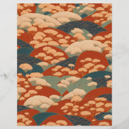 Lámina Papel de libro de recortes de patrones de kimono d