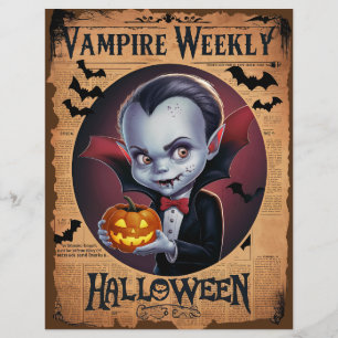 Lámina Papel de libro de vampiros de periódico antiguo de