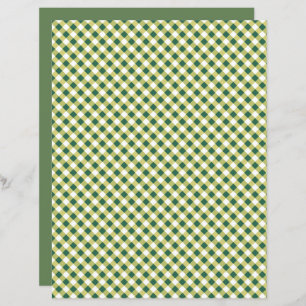 Lámina Papel de libro gráfico de Gingham verde de Grass