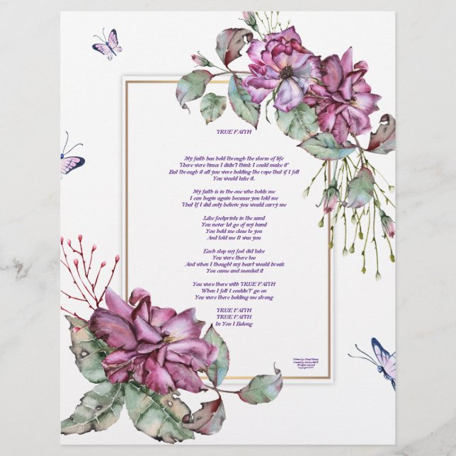 Lámina Papel de línea personalizado: "verdadera fe" (Anverso)