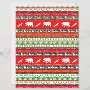 Lámina Papel de manualidad de Navidad en el bosque