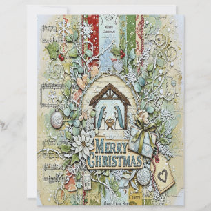 Lámina Papel de manualidades de Navidad del Nacimiento