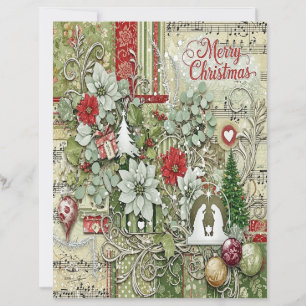 Lámina Papel de manualidades de Navidad del Nacimiento