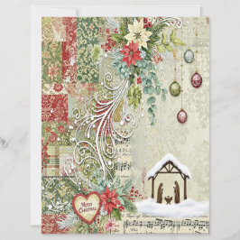 Lámina Papel de manualidades de Navidad Natividad
