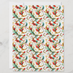 Lámina Papel de manualidades floral navideño girado