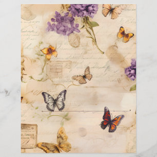 Lámina Papel de mariposa y carabina floral de Victoria