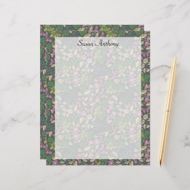 Lámina Papel de mariposas púrpura en los White Daisies de (Anverso/Reverso In Situ)