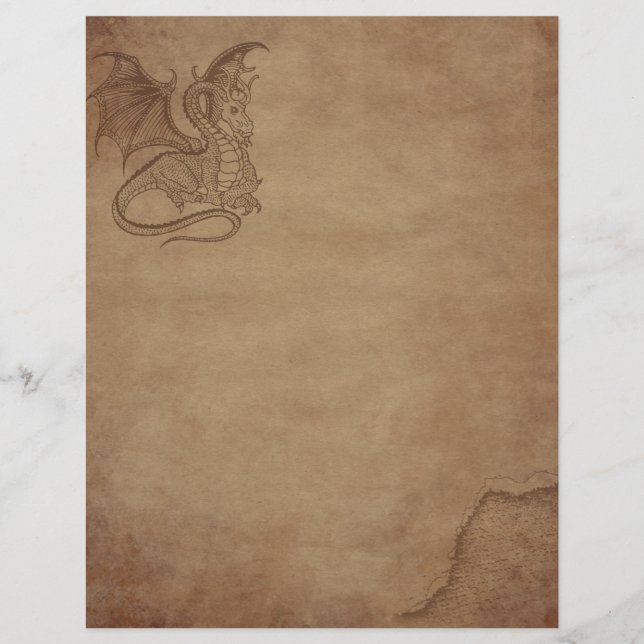 Lámina Papel de mayor edad - Dragón (Anverso)